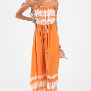 NWT-Francesca’s Strapless Tye-Dye Print Dress